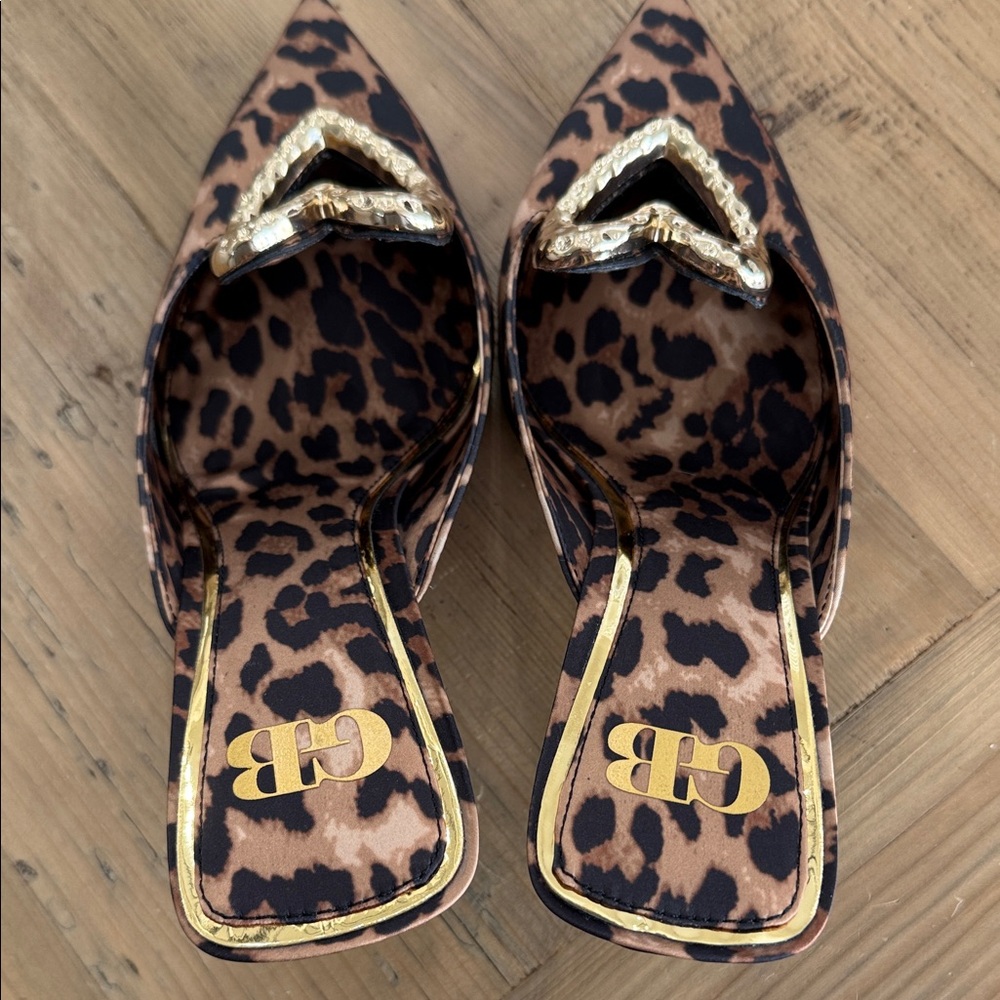 Gianni Bini Animal Print Heels with Heart Accent - Picture 5 of 6